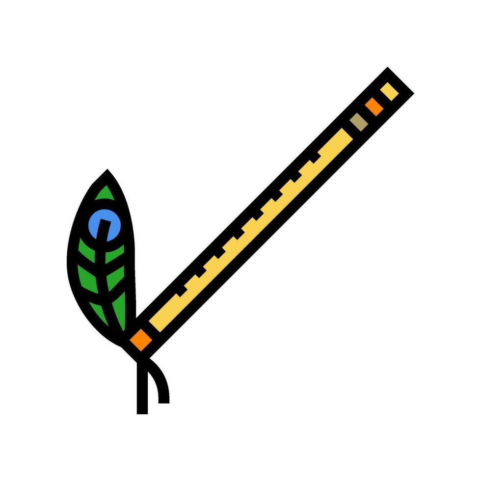 krishna flute hinduism color icon vector illustration