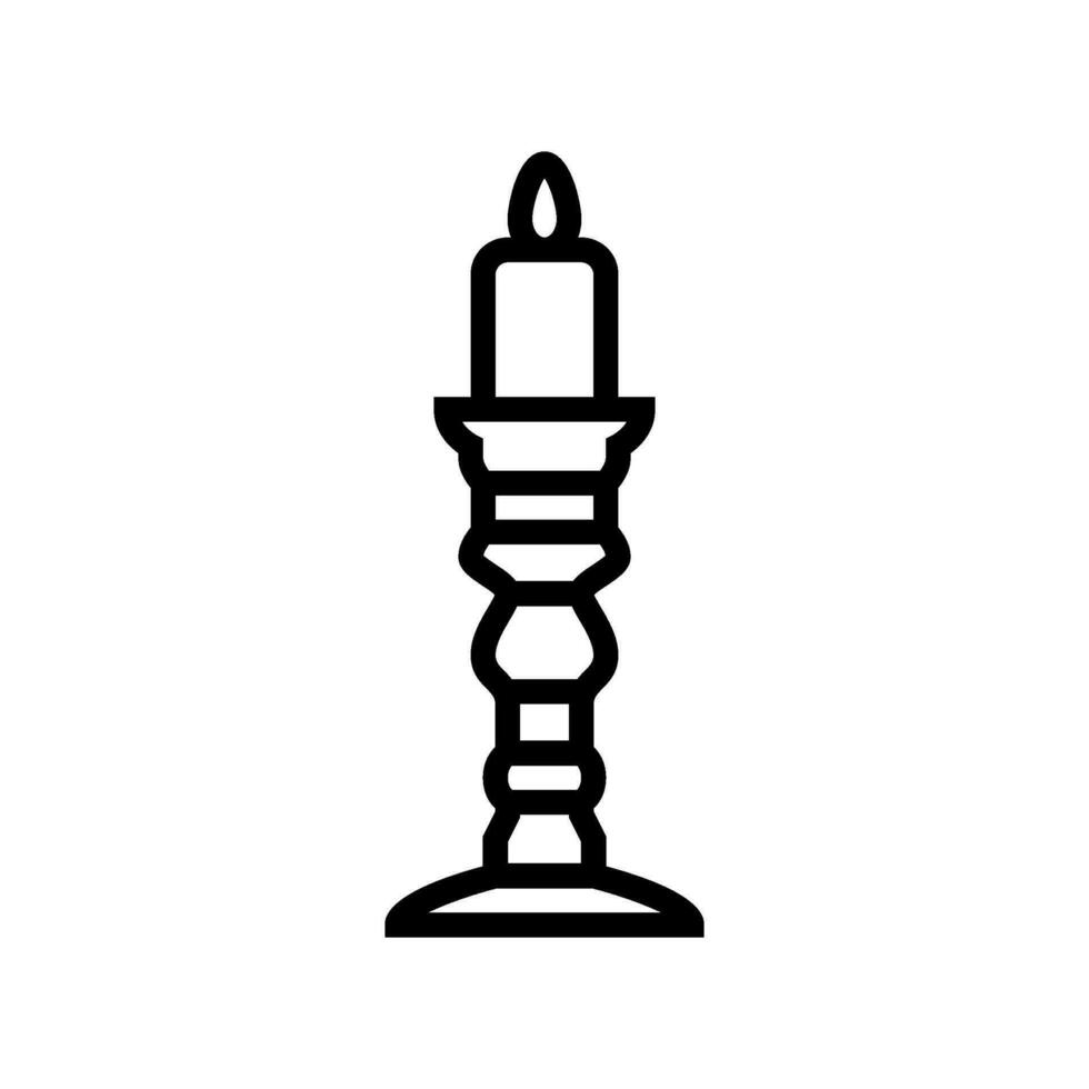 shabbat candles jewish line icon vector illustration