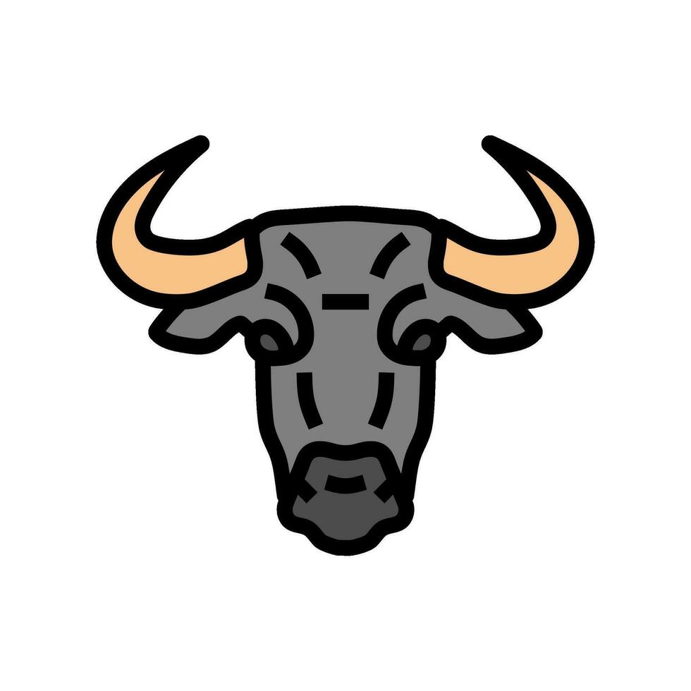 animal toro cabeza color icono vector ilustración