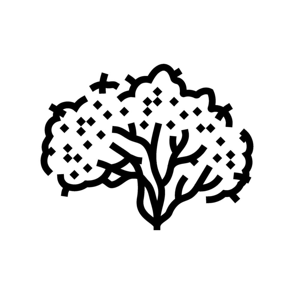 guava tree jungle amazon line icon vector illustration