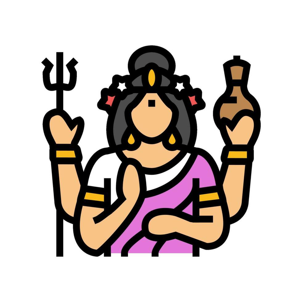 mohini god indian color icon vector illustration