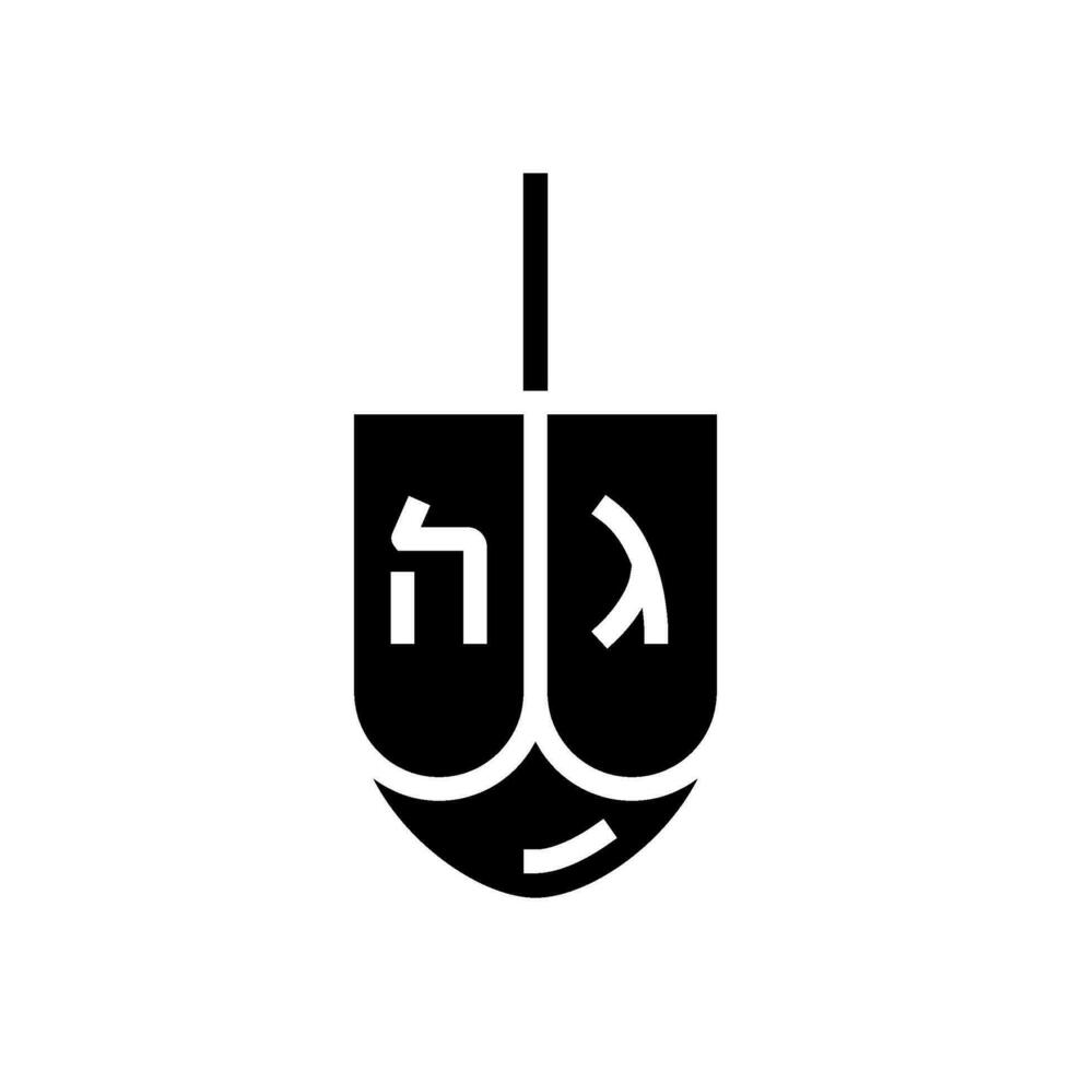 hanukkah dreidel jewish glyph icon vector illustration