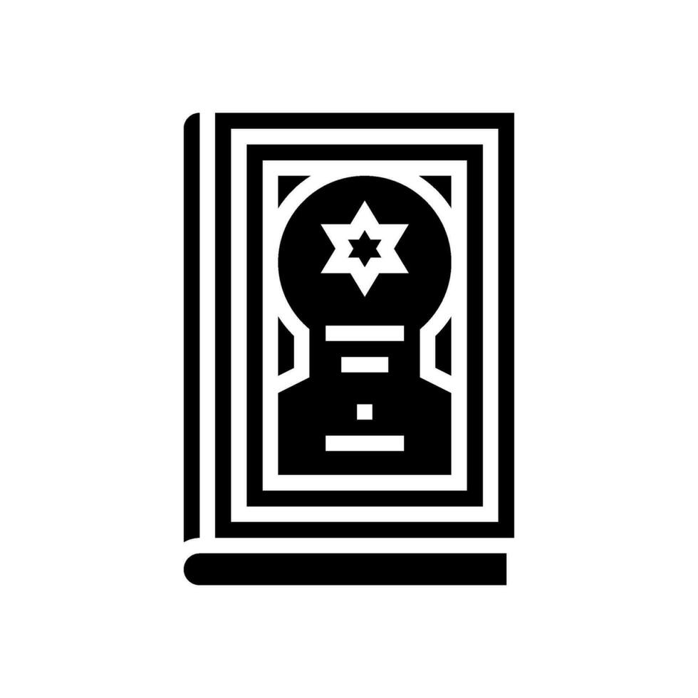 jewish prayer book siddur glyph icon vector illustration