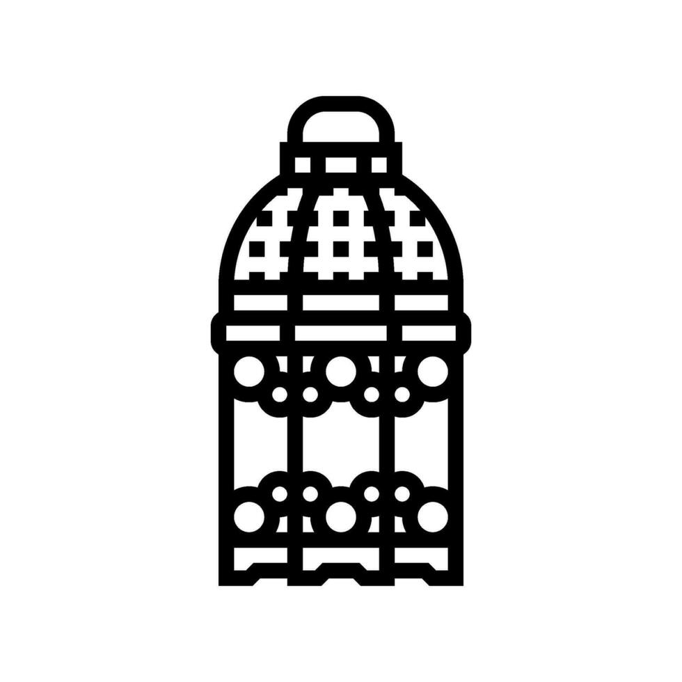 islamic lantern fanous line icon vector illustration