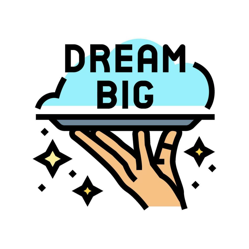 dream big succes challenge color icon vector illustration