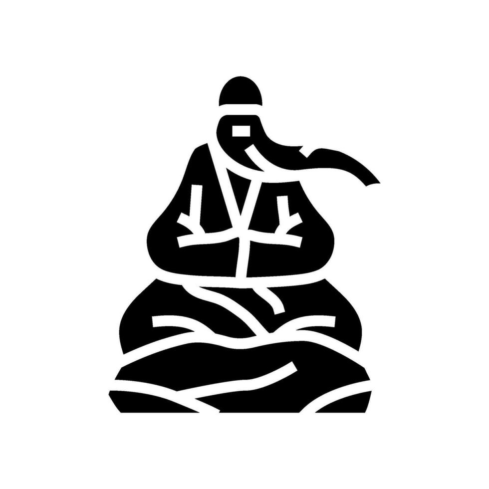 daoist sage taoism glyph icon vector illustration