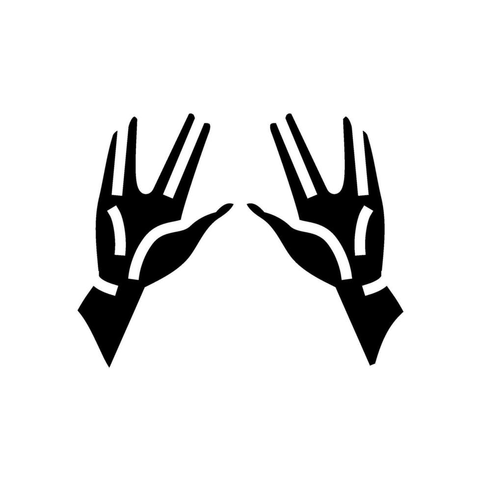 jewish prayer gesture glyph icon vector illustration