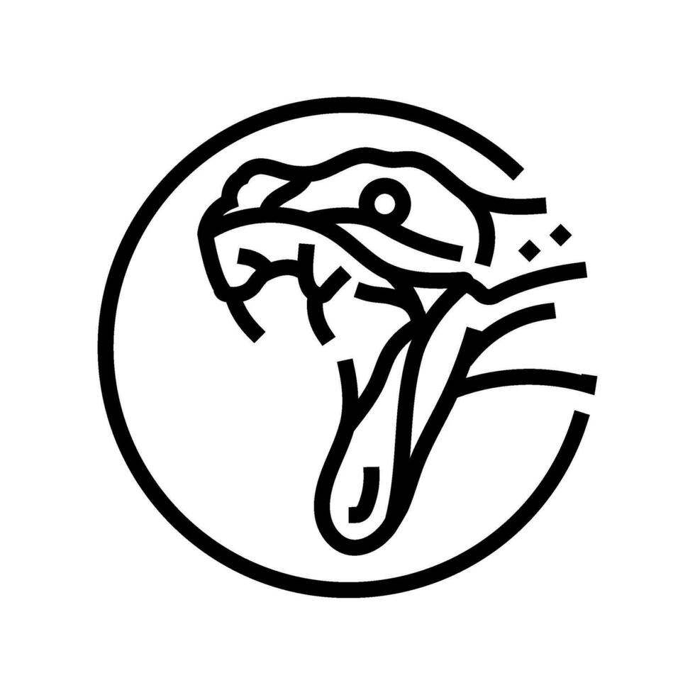 serpiente colmillos animal línea icono vector ilustración