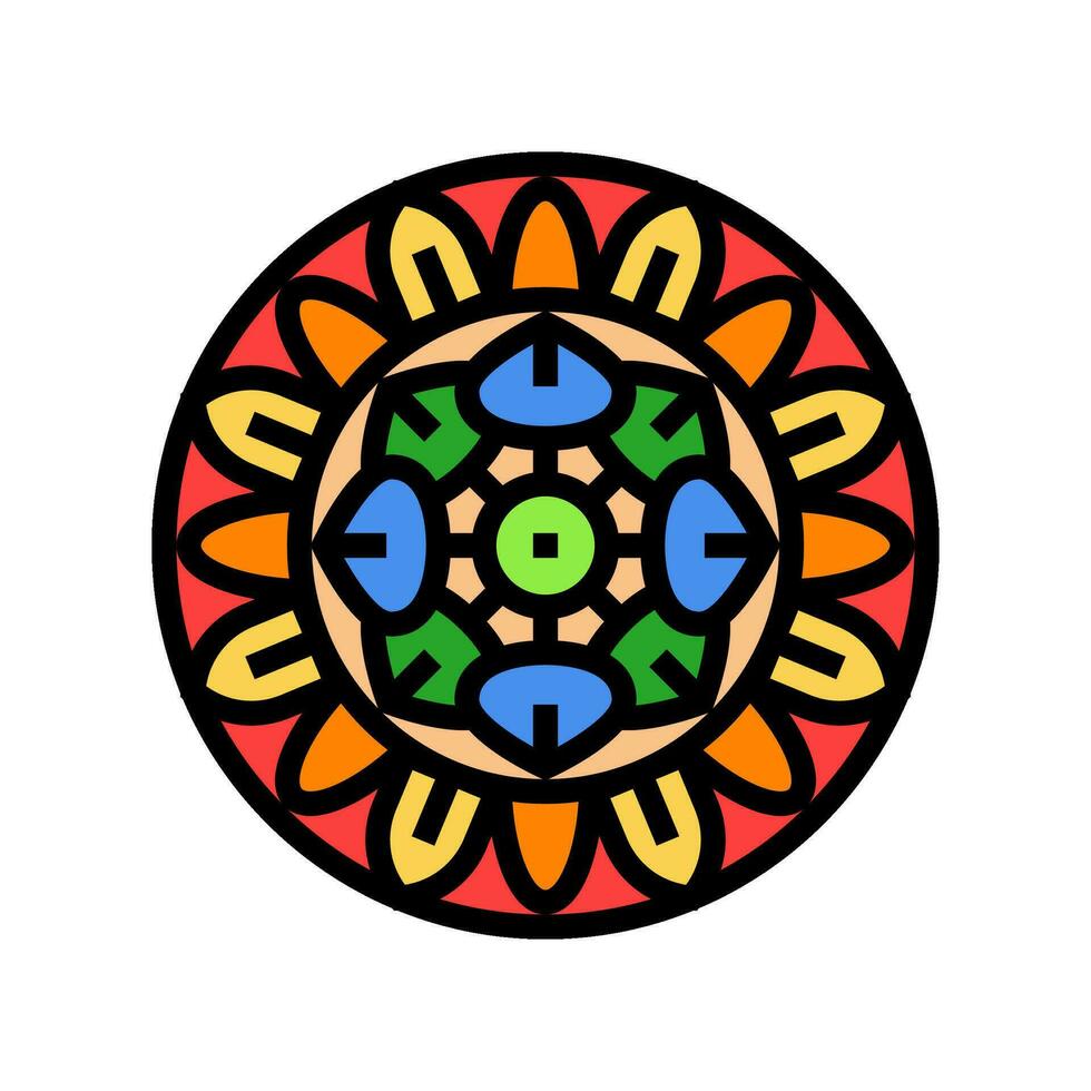 mandala budismo color icono vector ilustración