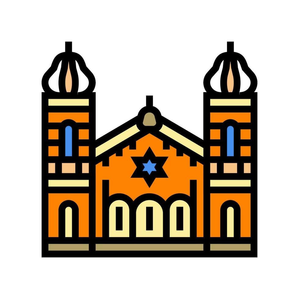 synagogue building jewish color icon vector illustration