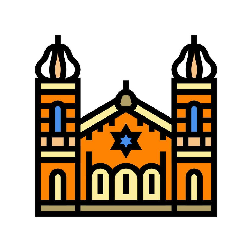 synagogue building jewish color icon vector illustration