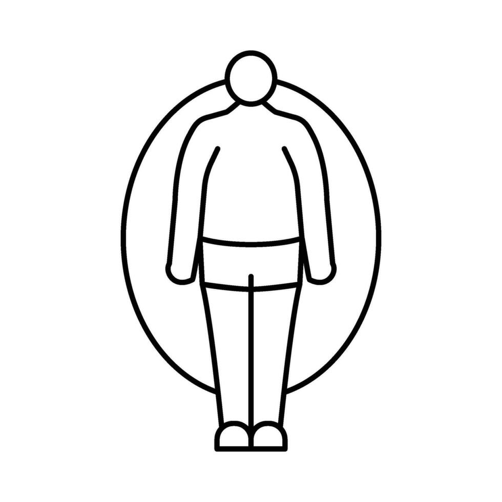 manzana masculino cuerpo tipo línea icono vector ilustración