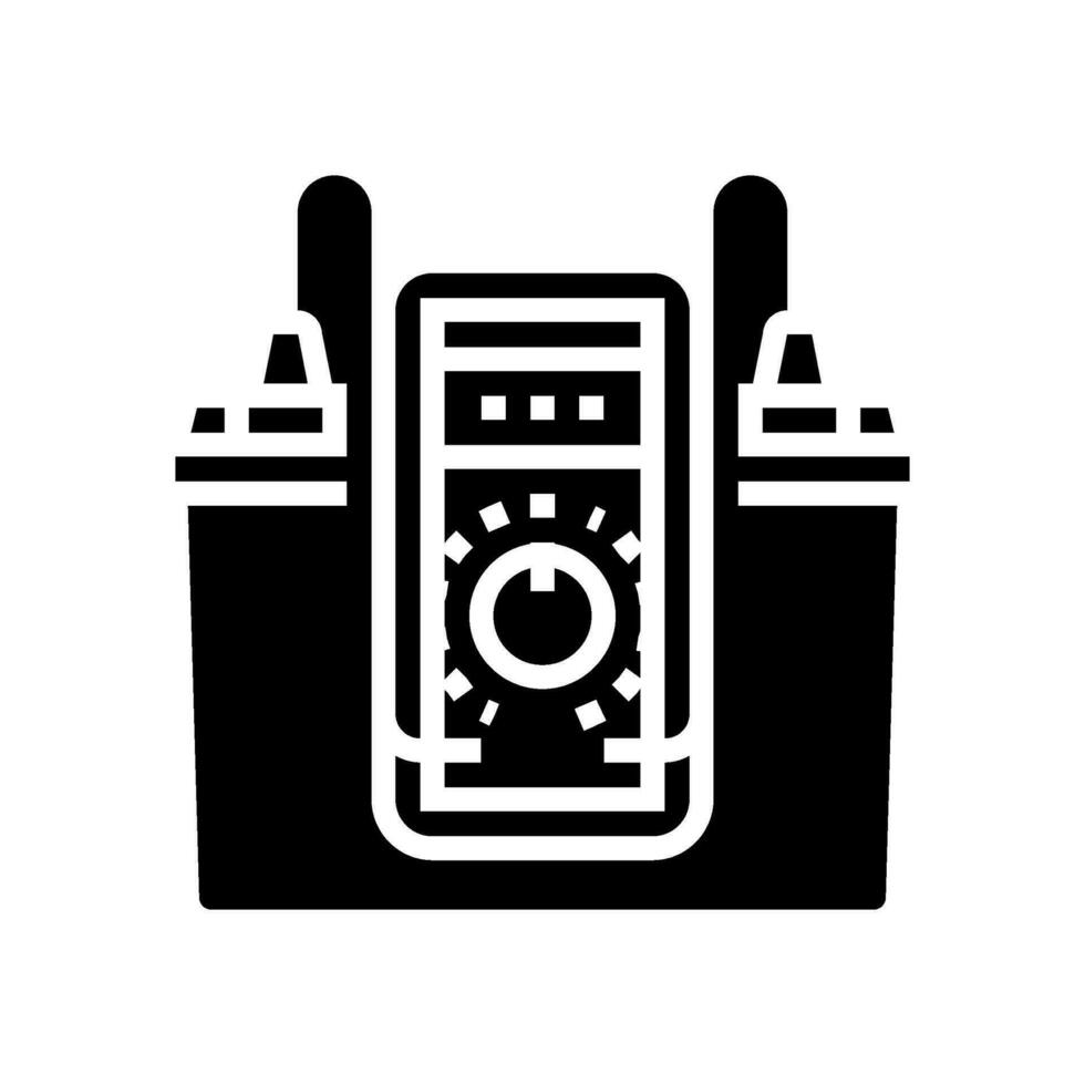 battery check car mechanic glyph icon vector illustration