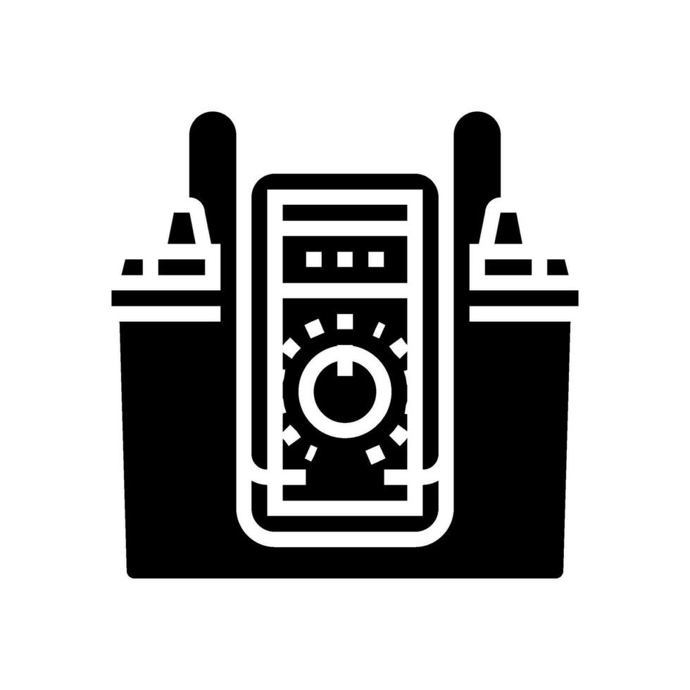 battery check car mechanic glyph icon vector illustration