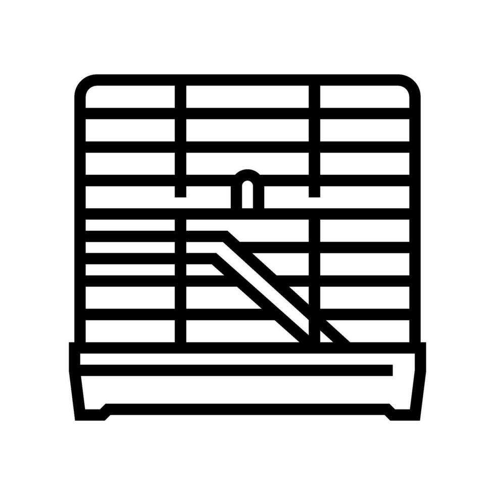 hamster cage pet line icon vector illustration