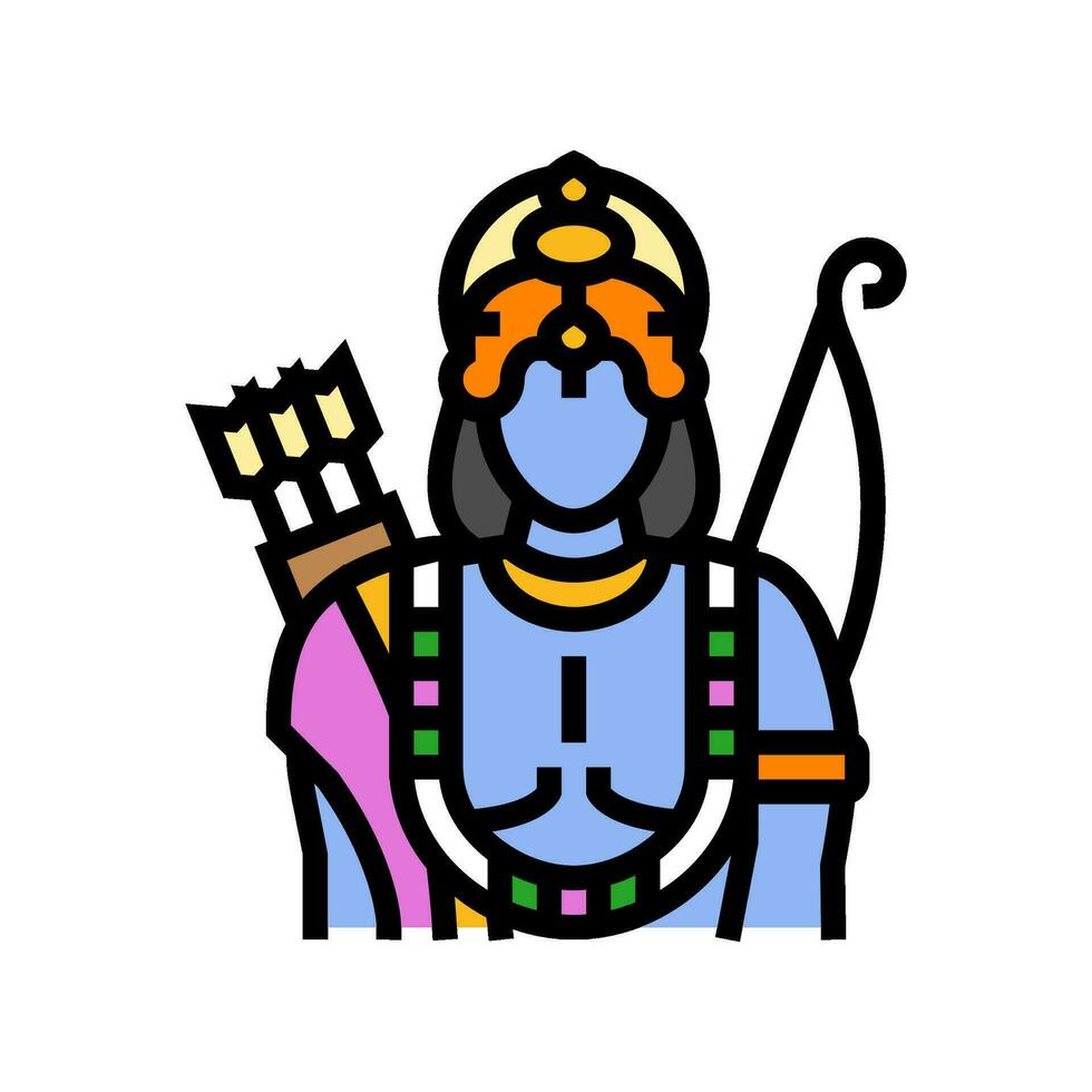 ram god indian color icon vector illustration