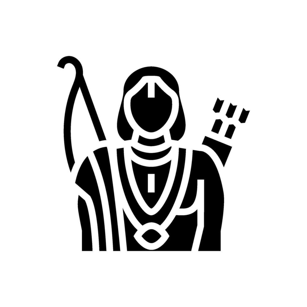 ayyappan Dios indio glifo icono vector ilustración