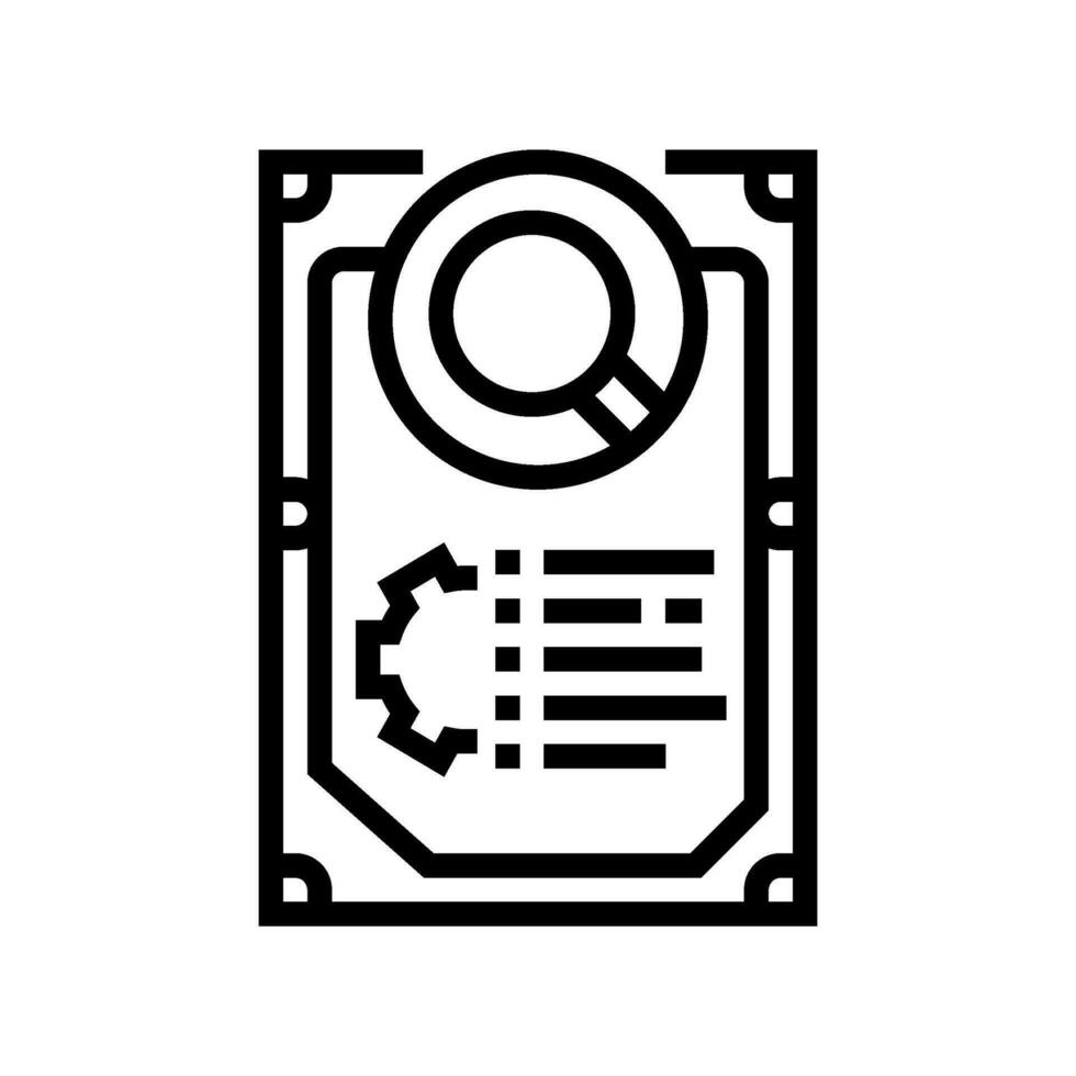hardware diagnóstico reparar computadora línea icono vector ilustración