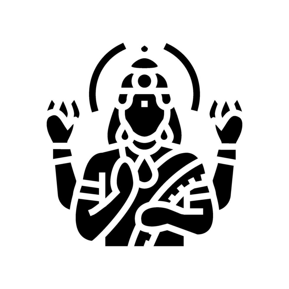 lakshmi Dios indio glifo icono vector ilustración