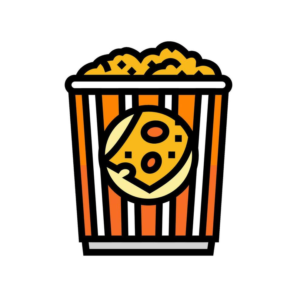 cheese popcorn food color icon vector illustration