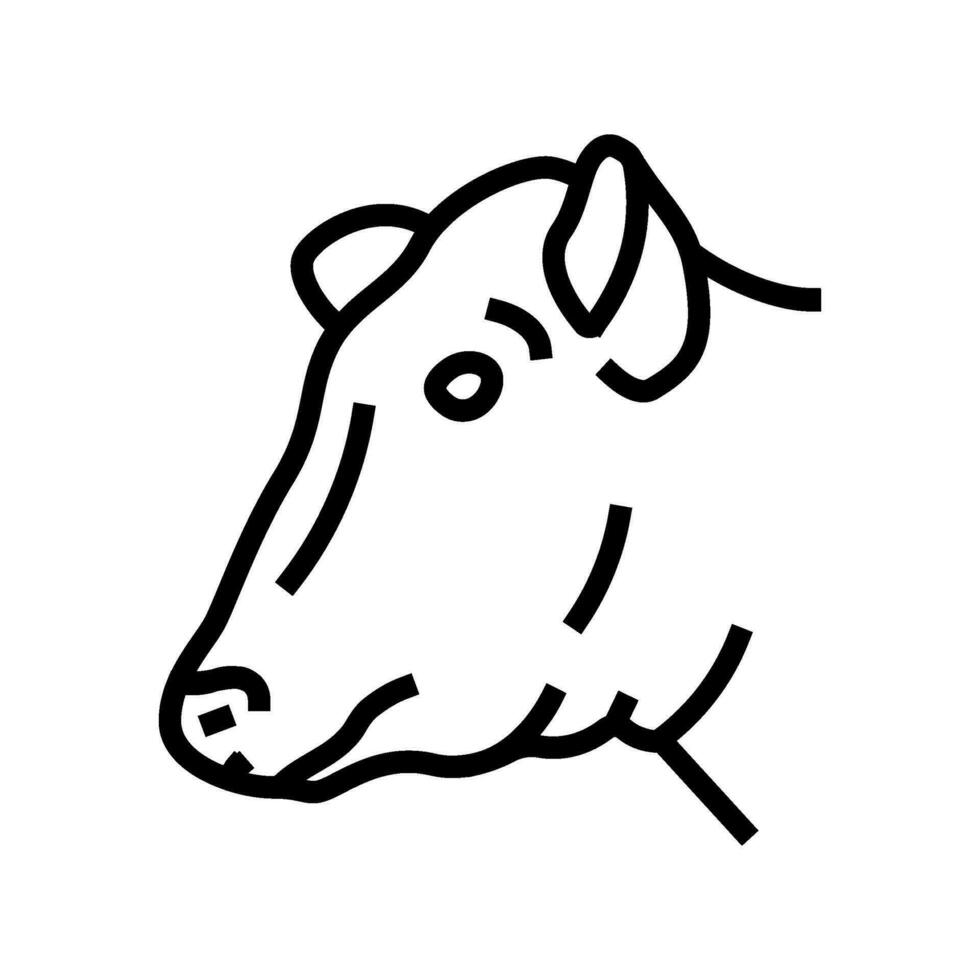 vaca cabeza animal línea icono vector ilustración