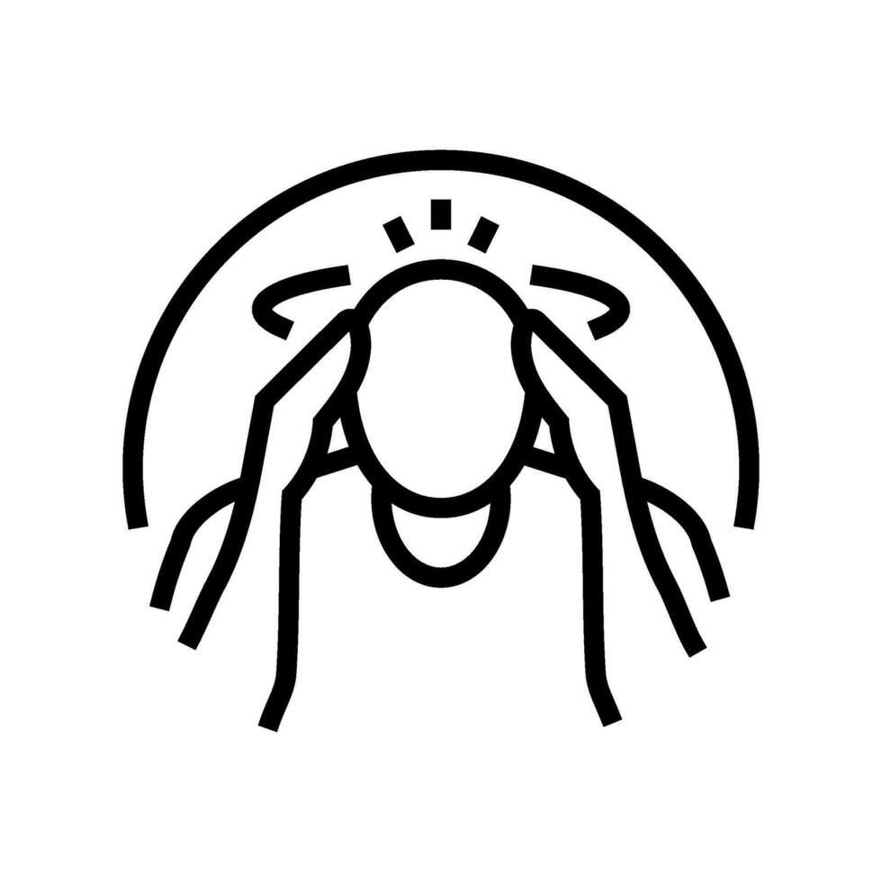 headache dizziness disease symptom line icon vector illustration