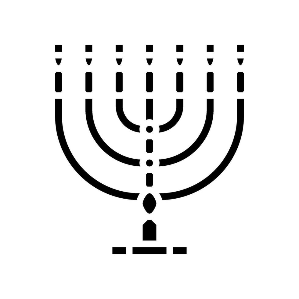 menorah jewish glyph icon vector illustration