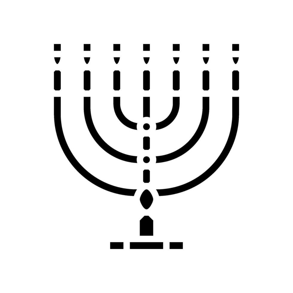 Menorah judío glifo icono vector ilustración