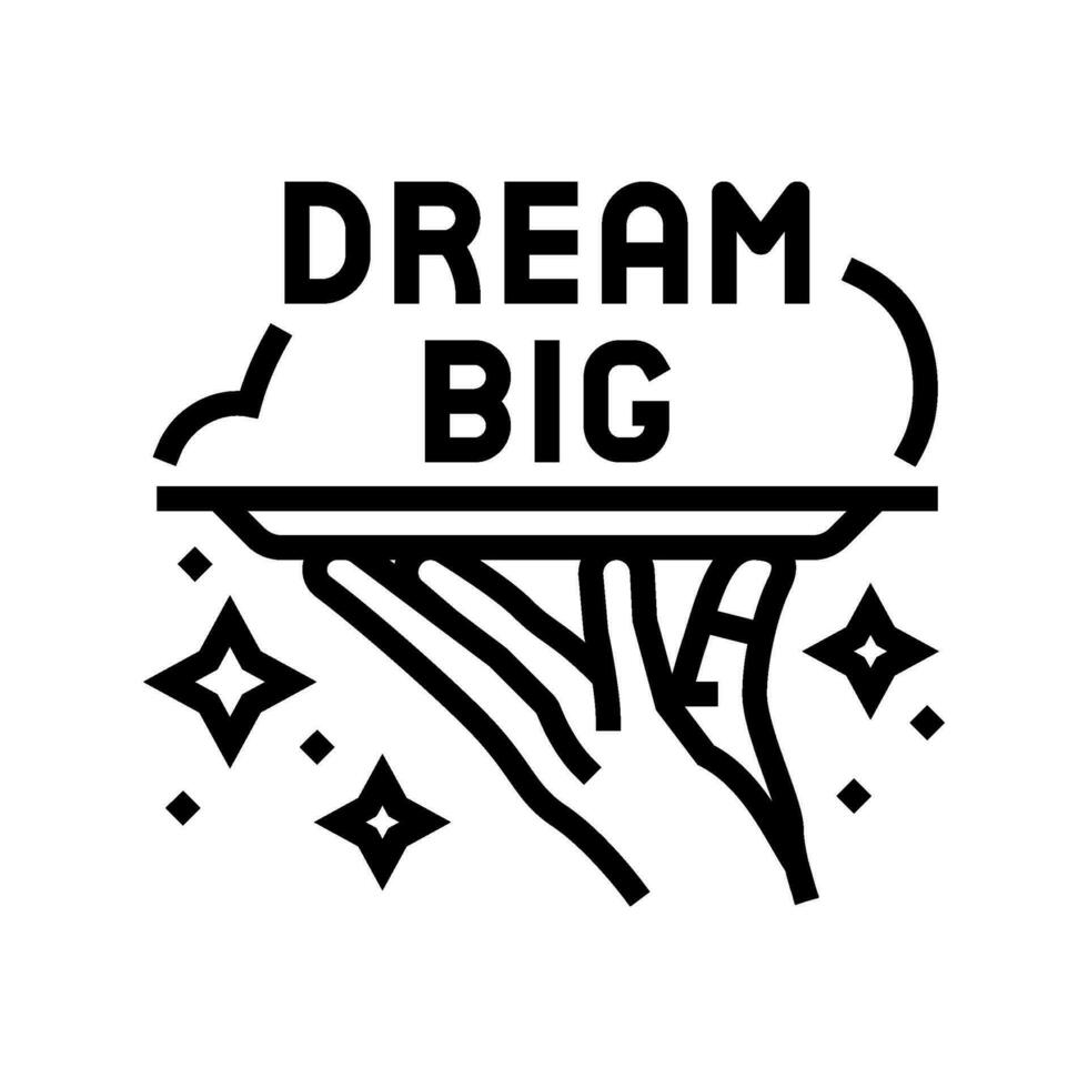 dream big succes challenge line icon vector illustration