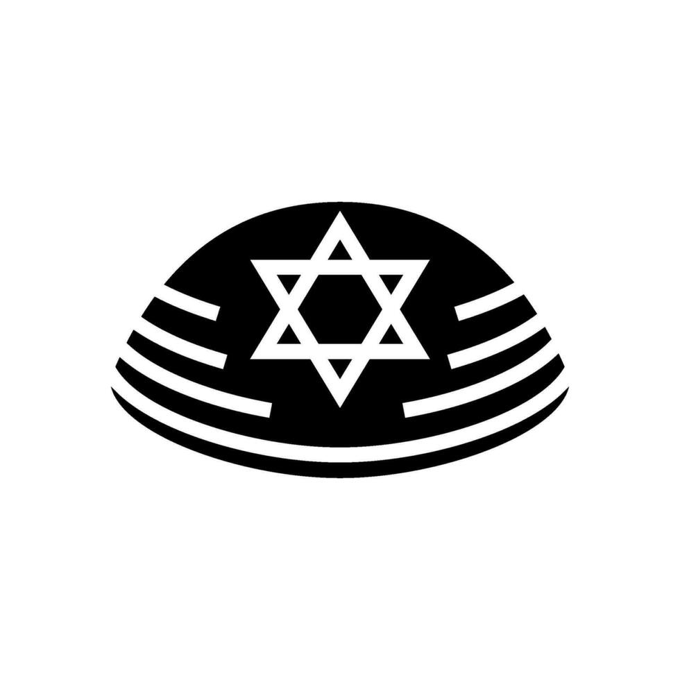 kippah yarmulke jewish glyph icon vector illustration