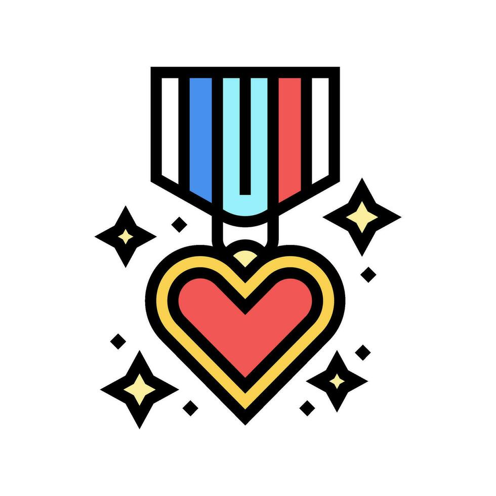 courage heart succes challenge color icon vector illustration