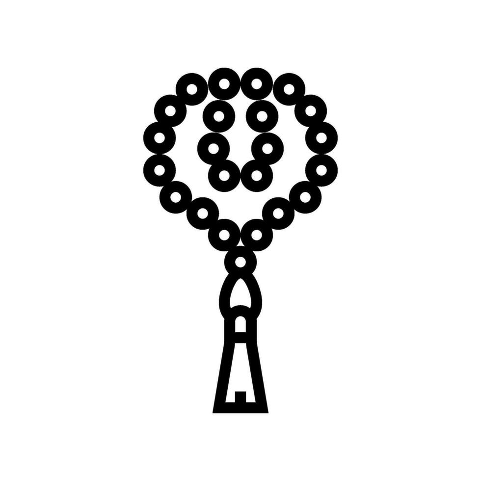 prayer beads misbaha line icon vector illustration