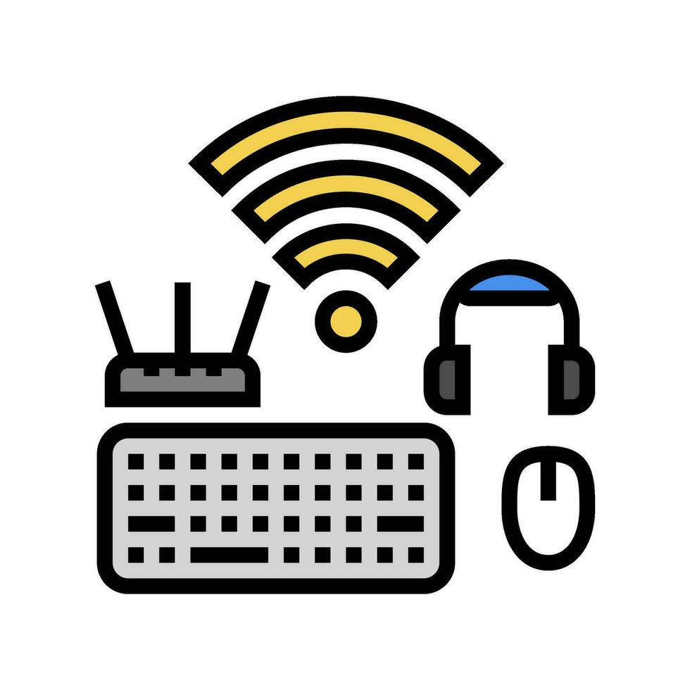 wireless setup repair computer color icon vector illustration