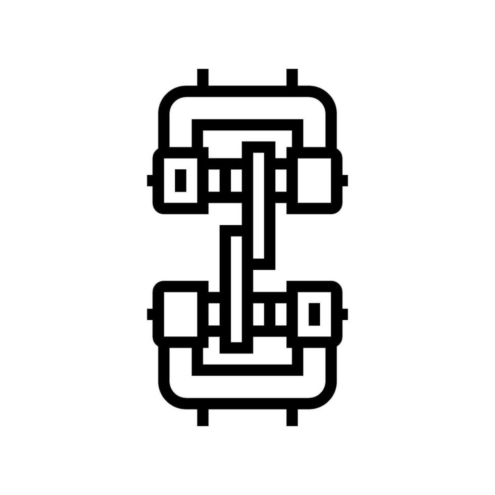 shear testing materials engineering line icon vector illustration