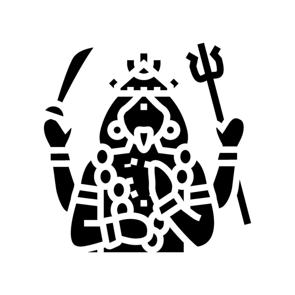 kali Dios indio glifo icono vector ilustración