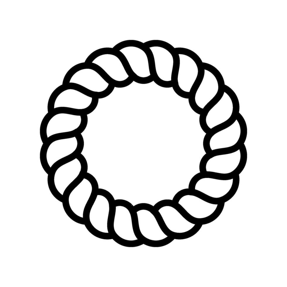 shimenawa ring shintoism line icon vector illustration