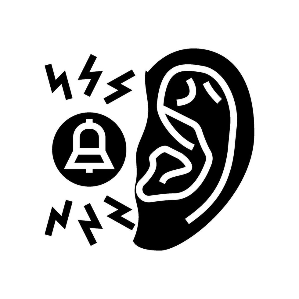 tinnitus alivio audiólogo médico glifo icono vector ilustración