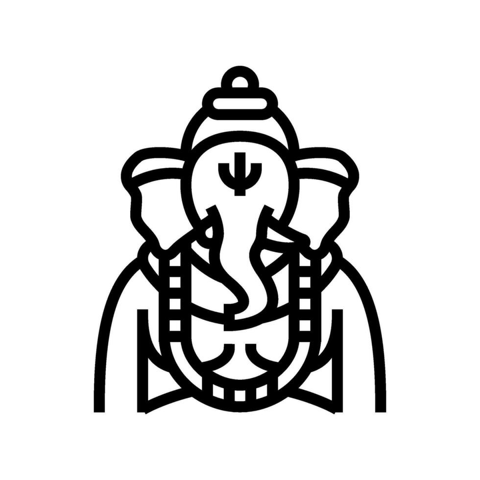 ganesha Dios indio línea icono vector ilustración