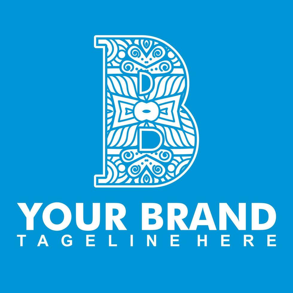 vector ilustración de un letra logo con batik ornamento