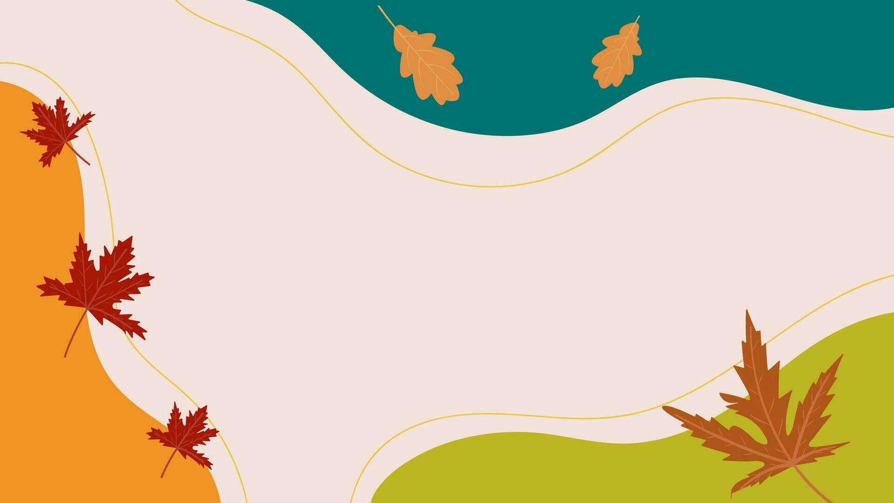 Autumn abstract background with leaves vector