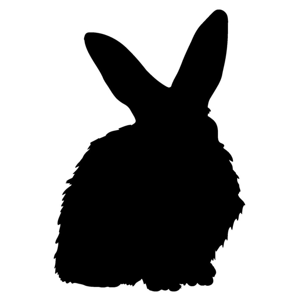 Conejo silueta negro vector