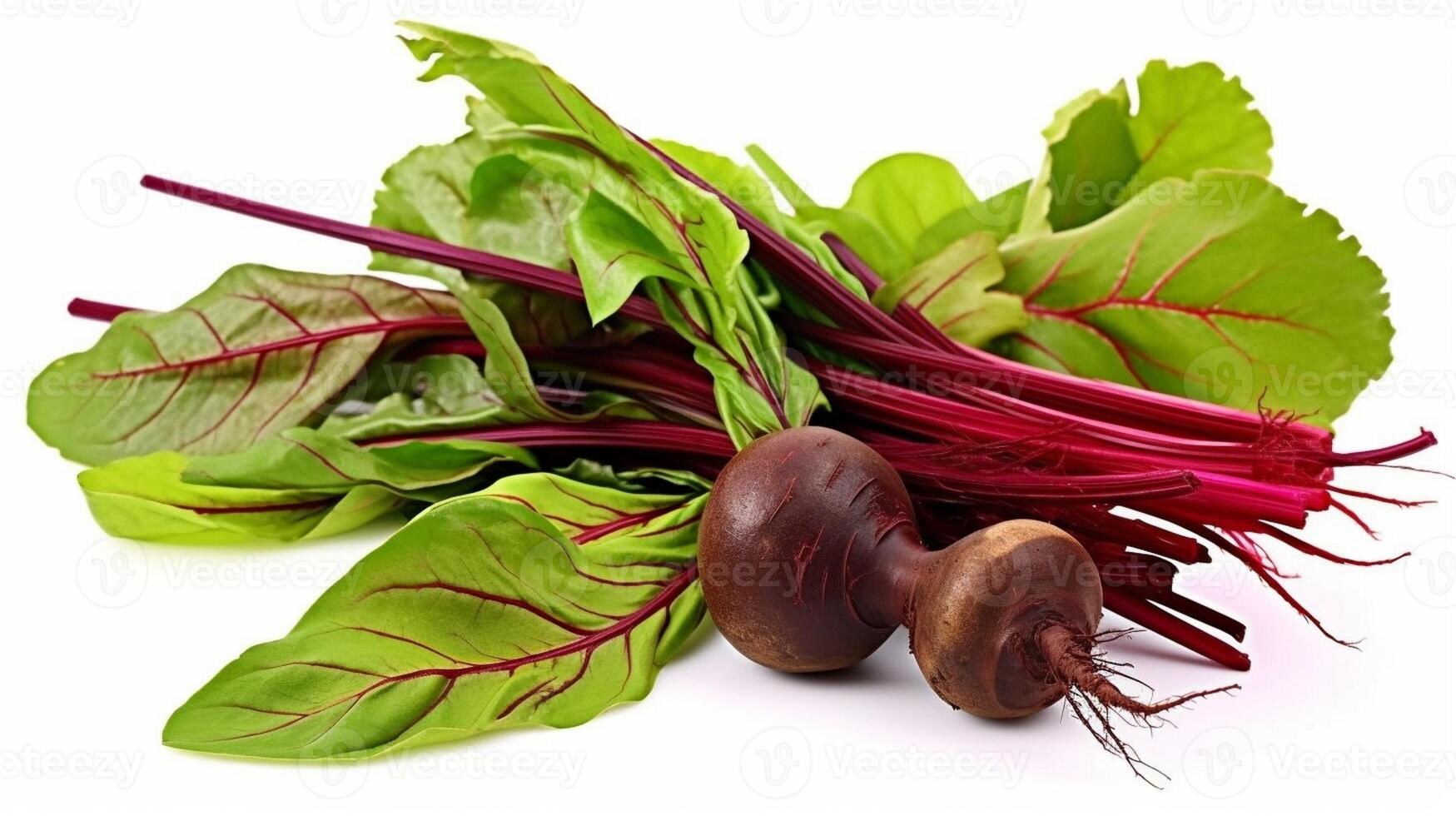 AI Generative Beta vulgaris red beet green edible leaves with betanin ...