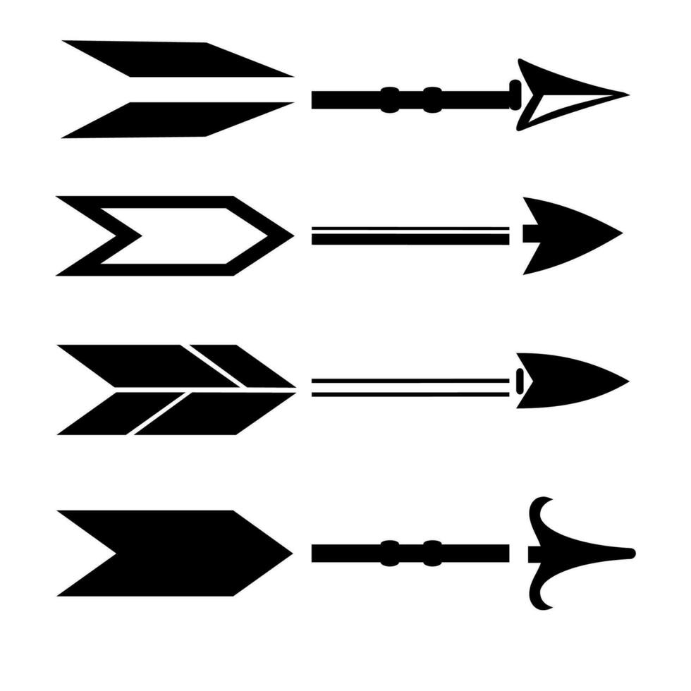 black and white arrow icon set vector