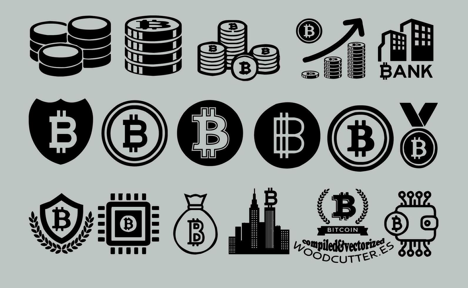 Cryptocurrency set of web icons in line style. Crypto technology and Blockchain icons vector