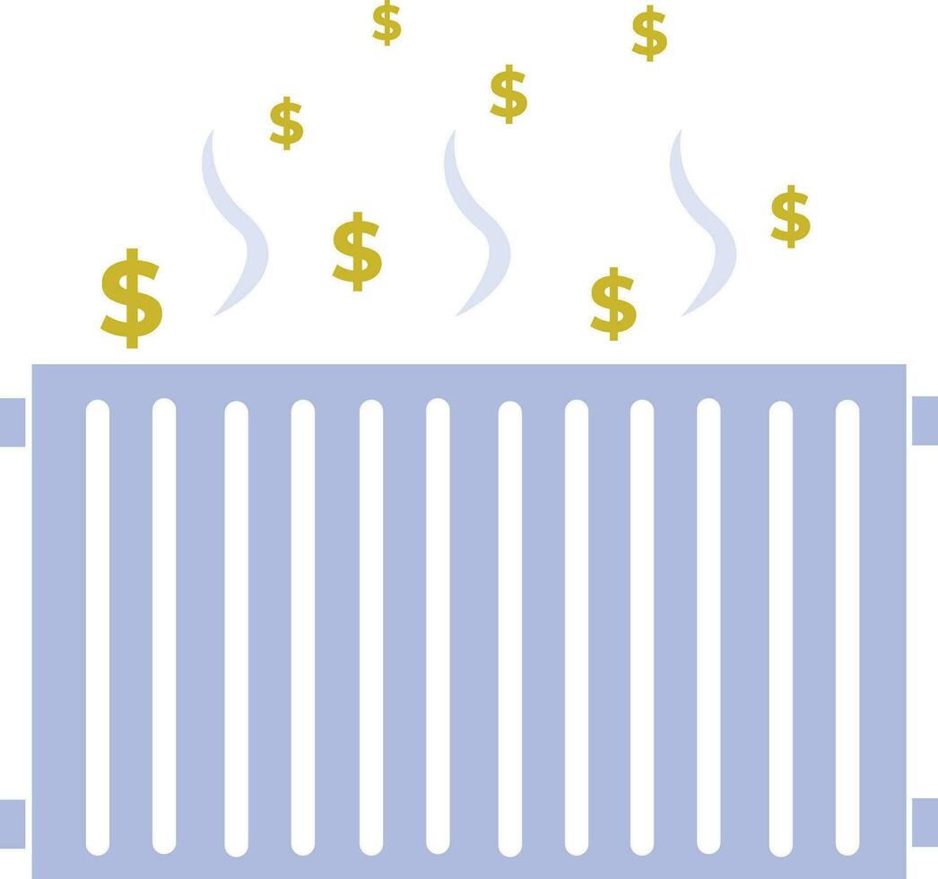 High heating costs in winter. Thermostatic valve of the radiator. Reducing the heat due to high energy prices. Regulating the temperature in the house with a thermostat. vector