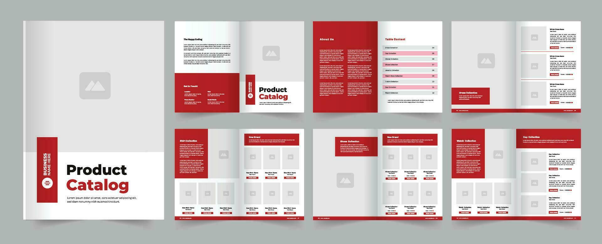 producto Catálogo, 12 paginas catalogar diseño modelo vector