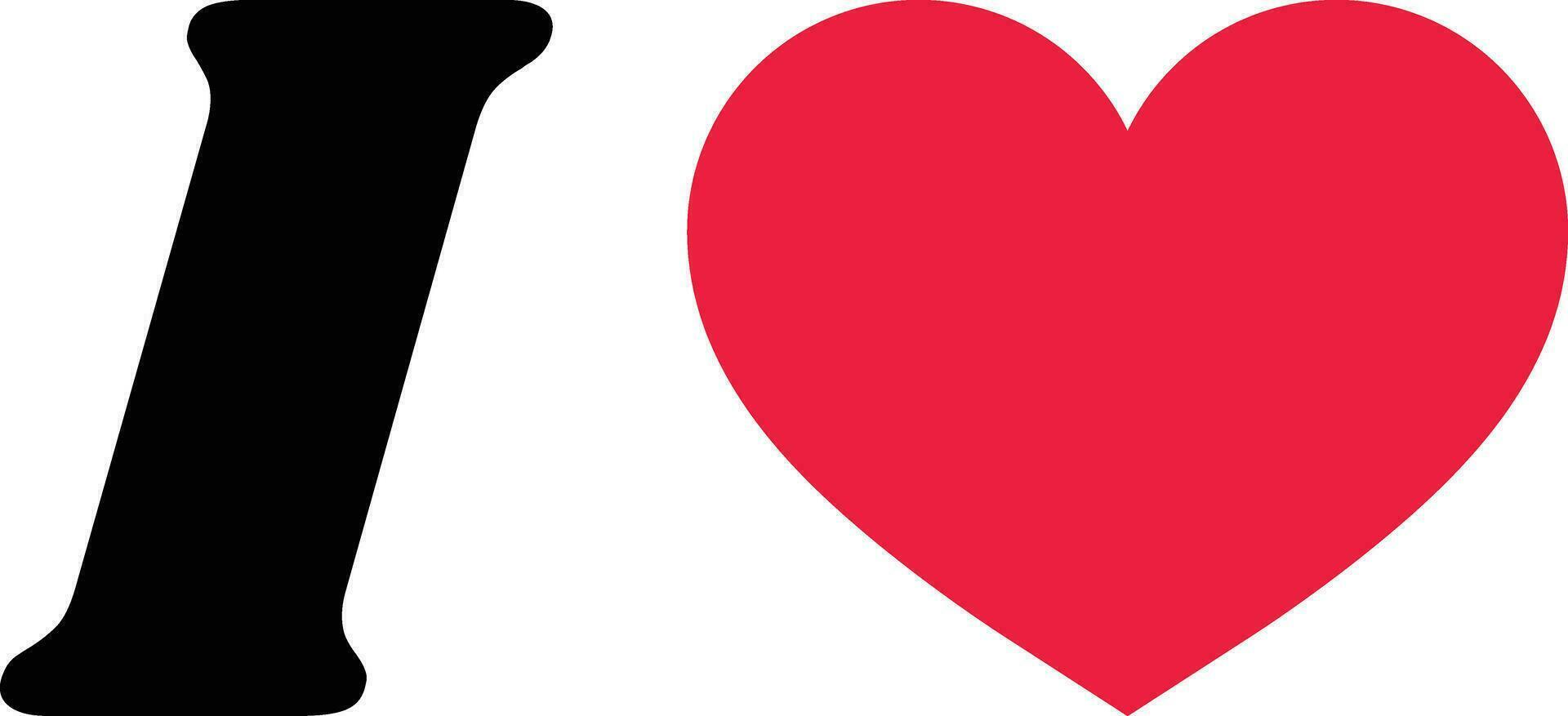 I love sign with heart . I love vector design . love letter with heart