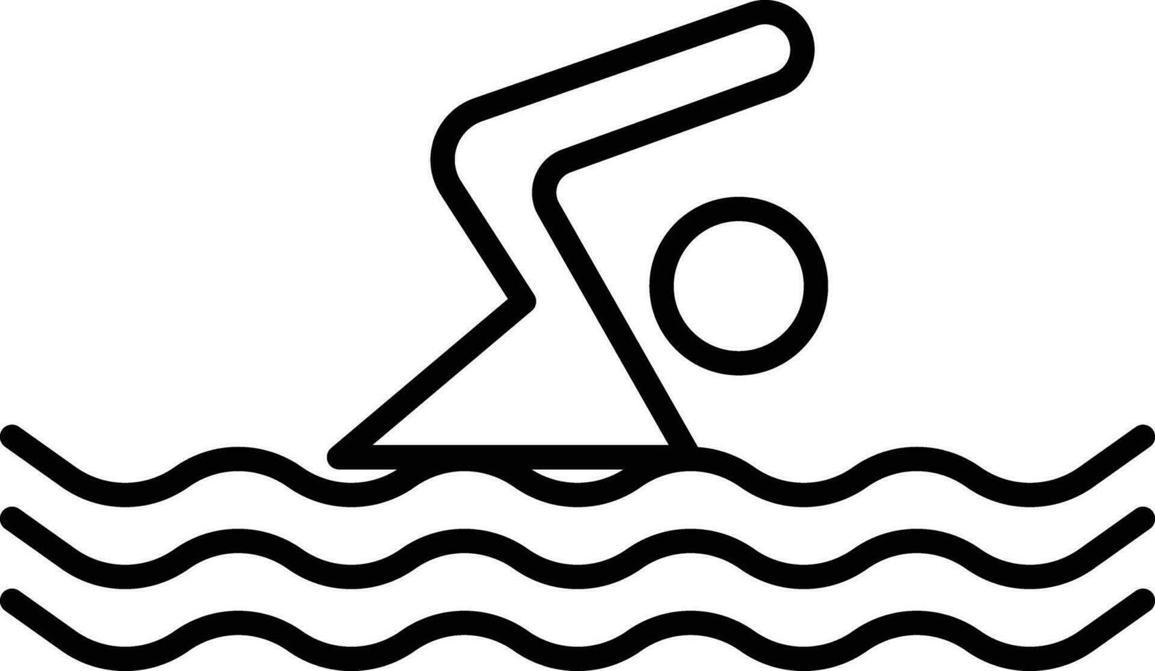 Line swimmer icon vector . Swimming man icon symbol