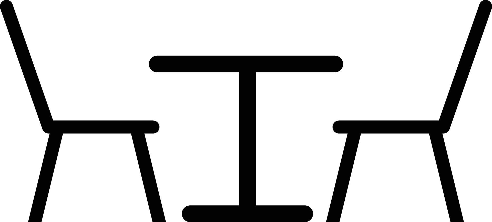 Two chair and table icon isolated on white background . Vector