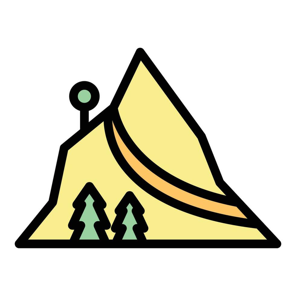Montenegro mountain icon vector flat